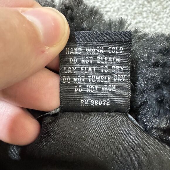 Cejon Vest Womens Small Gray Black Faux Fur Ombre Striped Hook Eye Pockets Lined - Picture 13 of 16